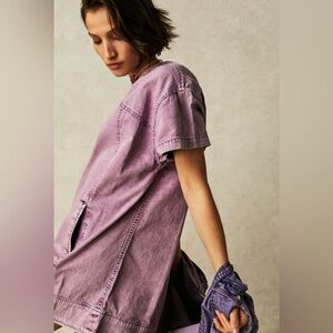 Free People Arland Purple Acid Wash Mini Dress